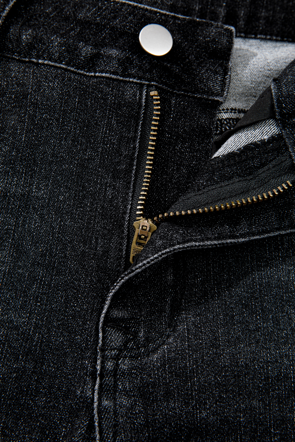 Carbon Grey Mineral Wash Raw Hem High Waist Flared Jeans - Image 7