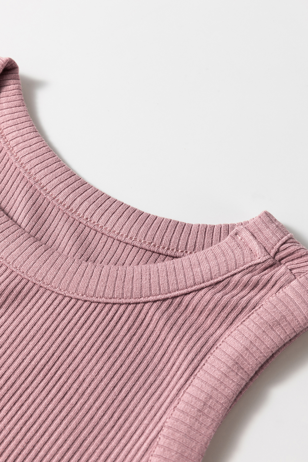 Sepia Rose Ribbed Vest Patchwork Tiered Midi Dress with Pockets - Image 7