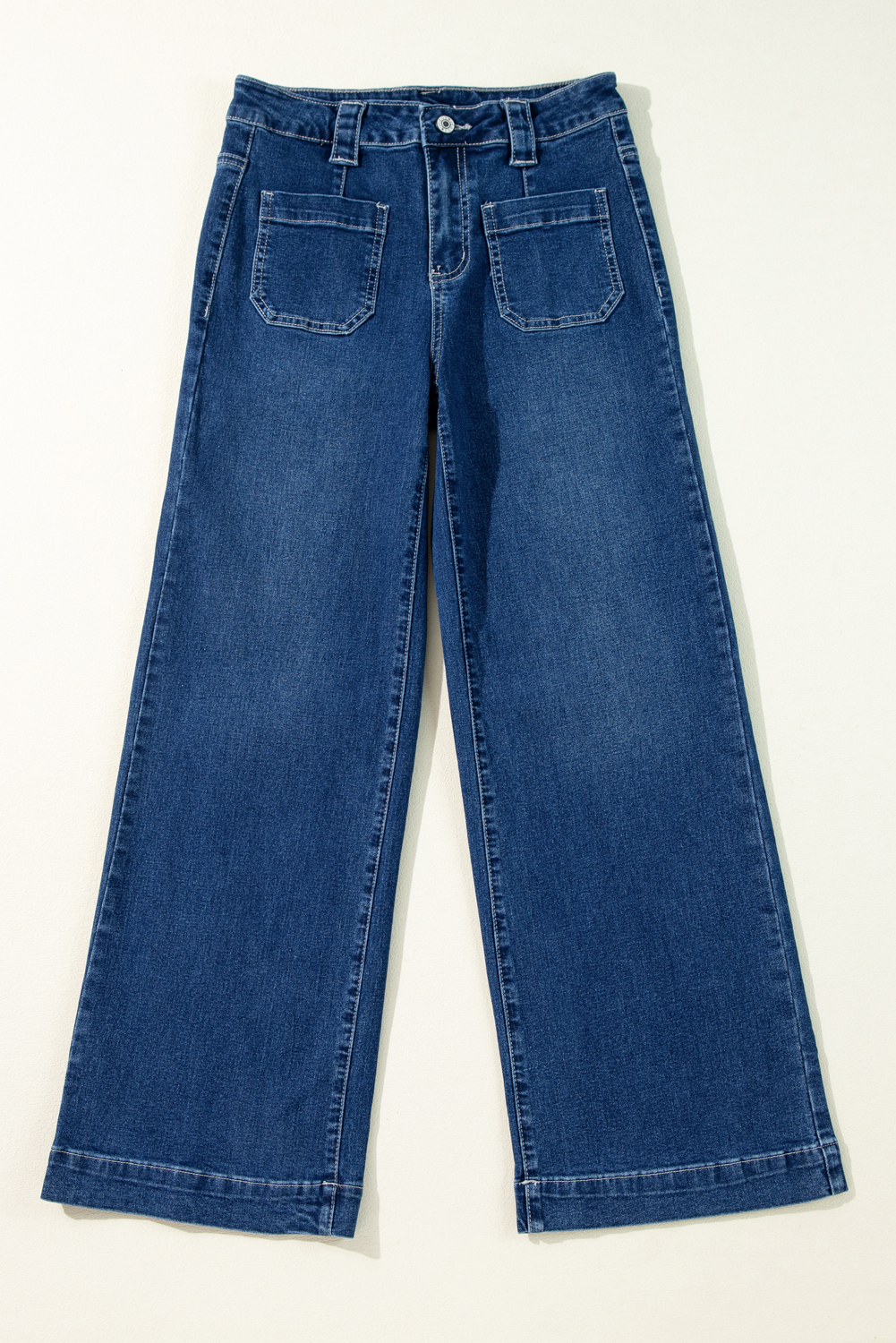 Sail Blue Wide Leg Pocketed High Waist Jeans - Image 6