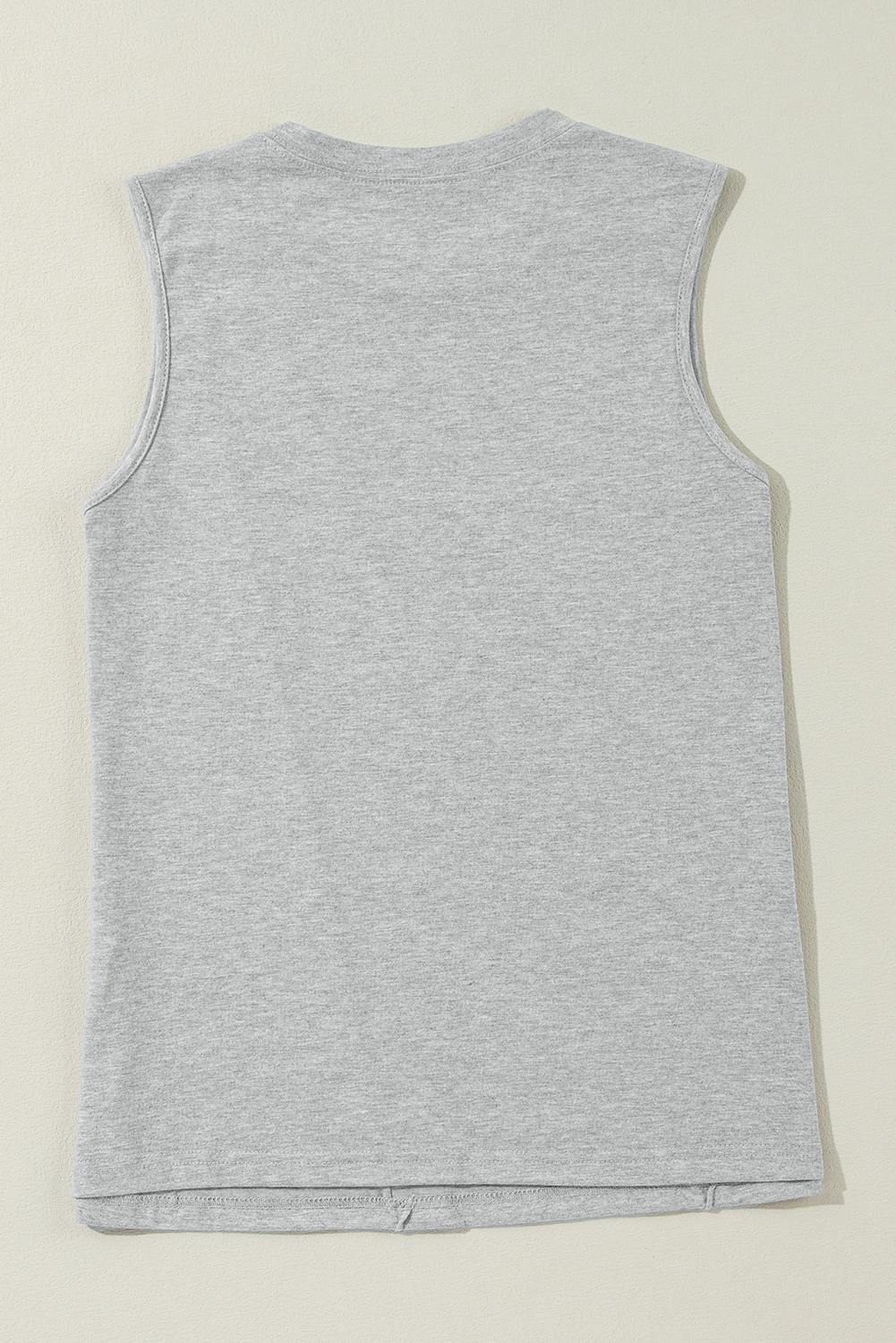 Gray Crew Neck Pleated Tank Top - Image 5