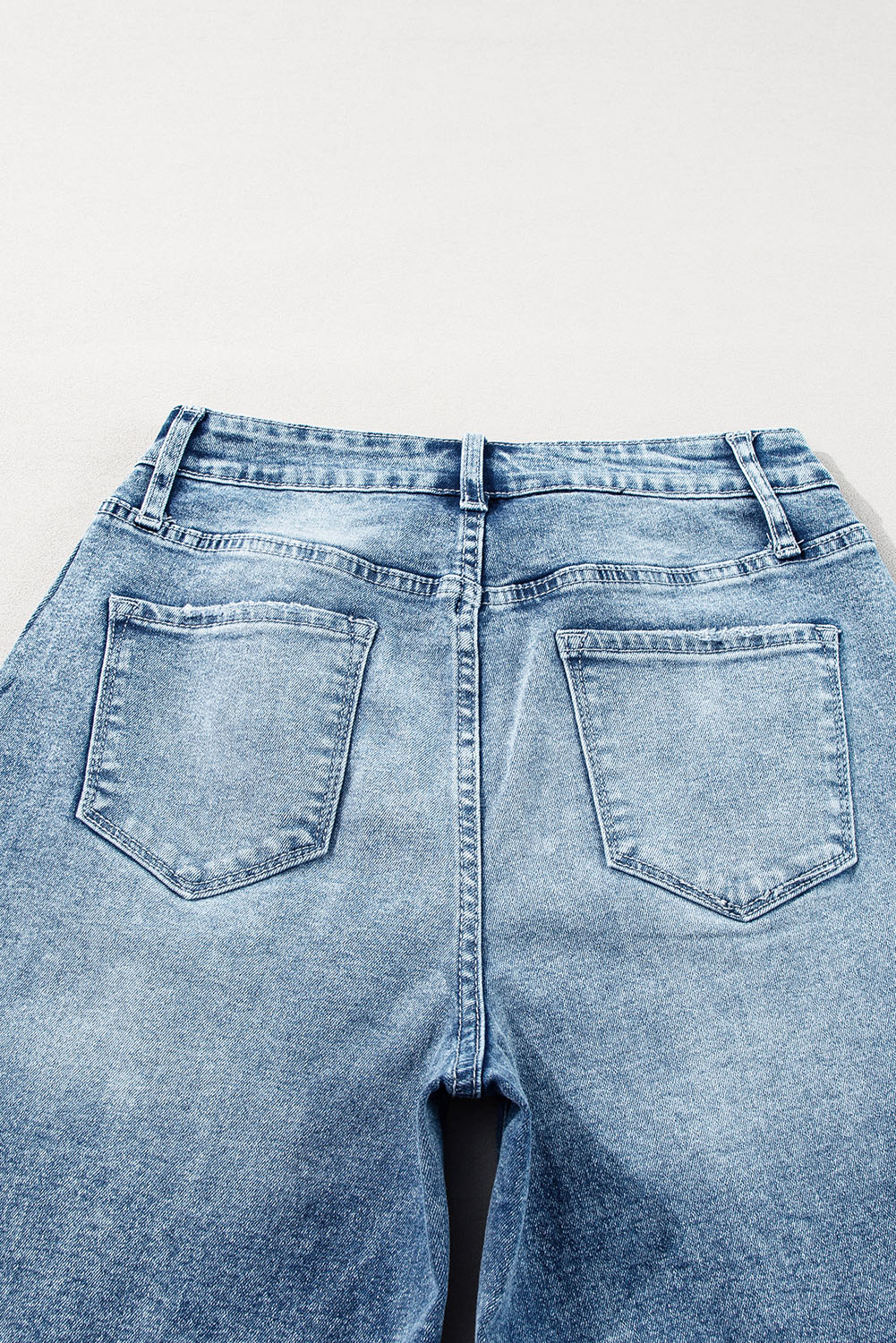 Dusk Blue Central Seamed Wide Leg High Waist Jeans - Image 8