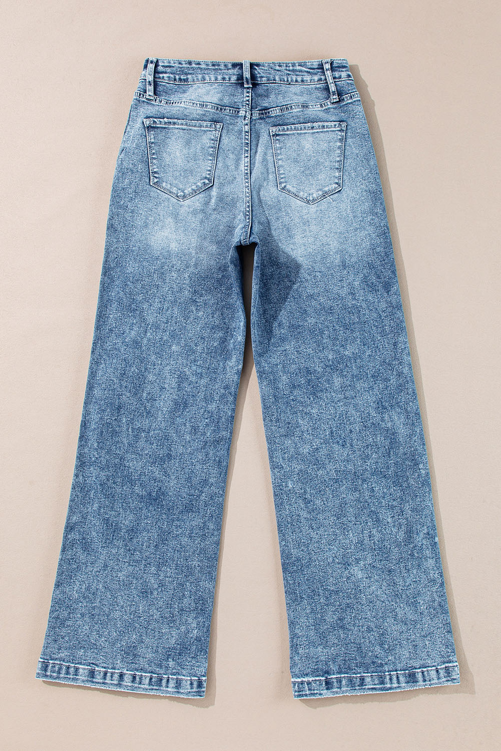 Dusk Blue Central Seamed Wide Leg High Waist Jeans - Image 6