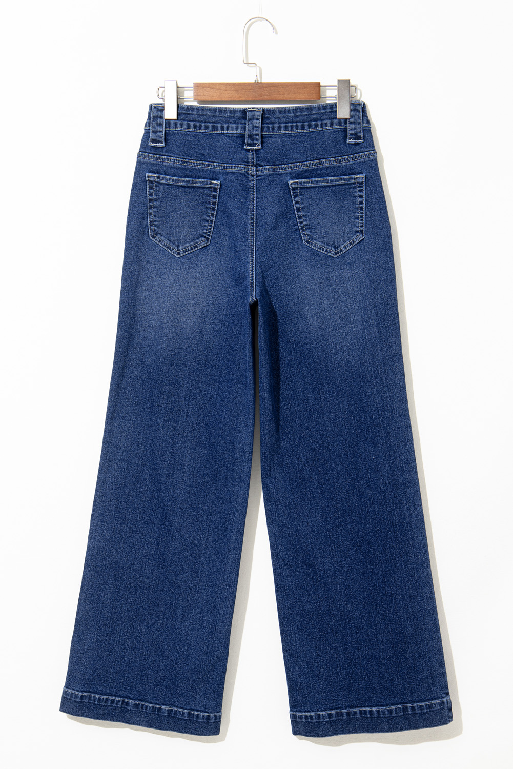 Sail Blue Wide Leg Pocketed High Waist Jeans - Image 5