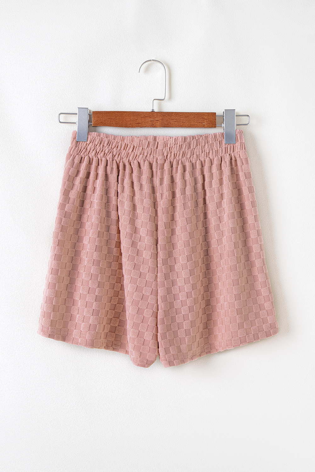 Blossom Checkered Textured Long Sleeve Top and Shorts Set - Image 8