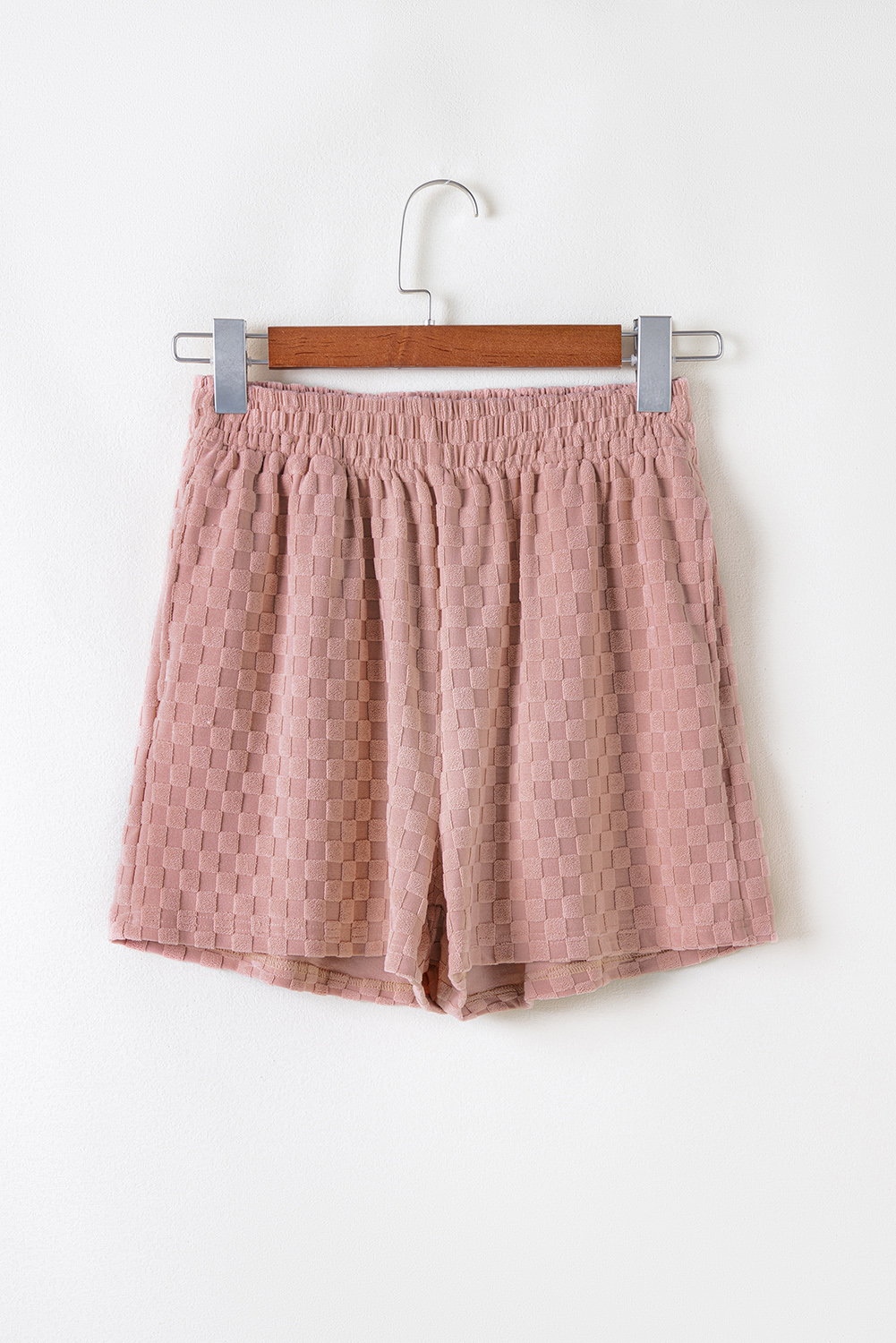 Blossom Checkered Textured Long Sleeve Top and Shorts Set - Image 7
