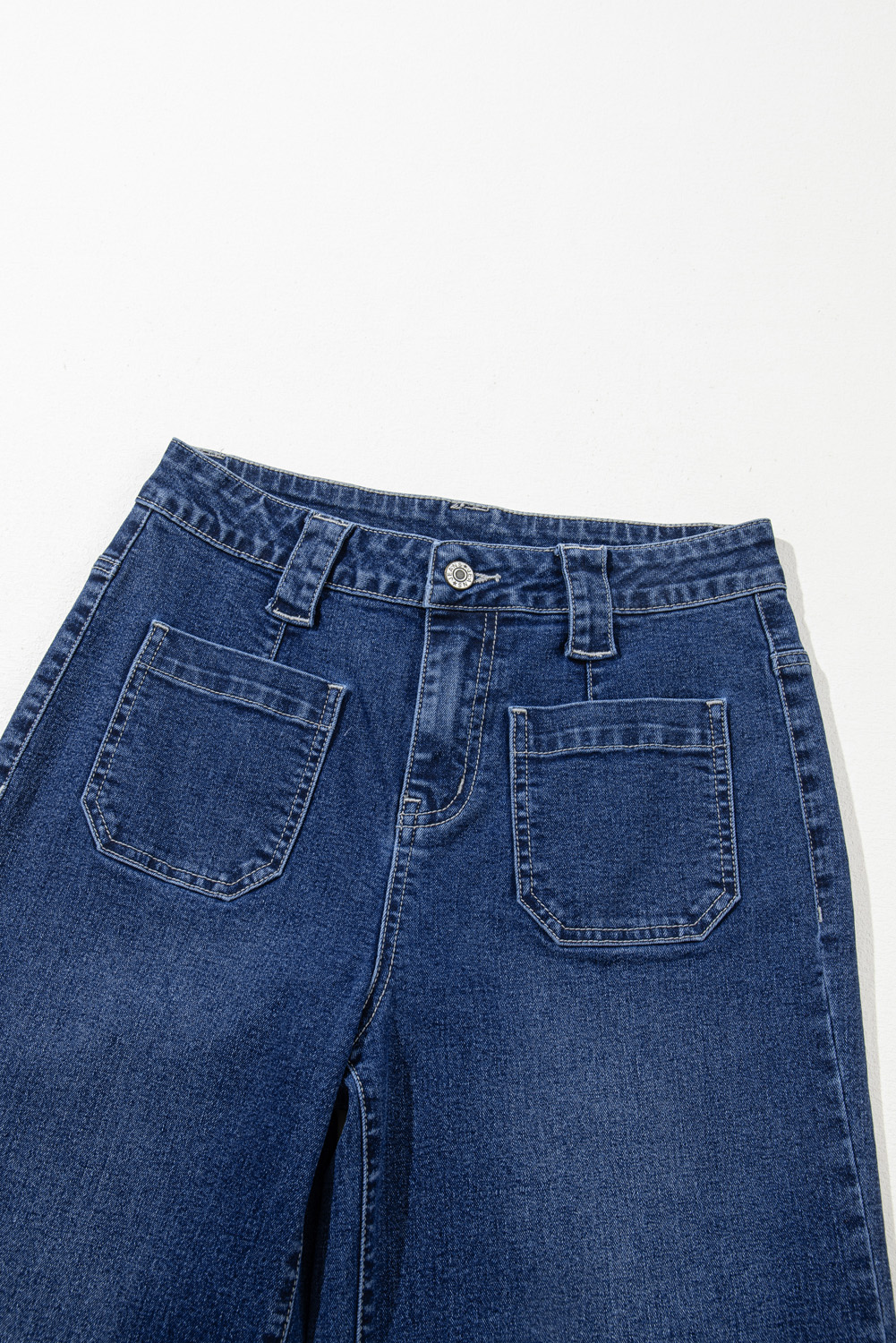 Sail Blue Wide Leg Pocketed High Waist Jeans - Image 8