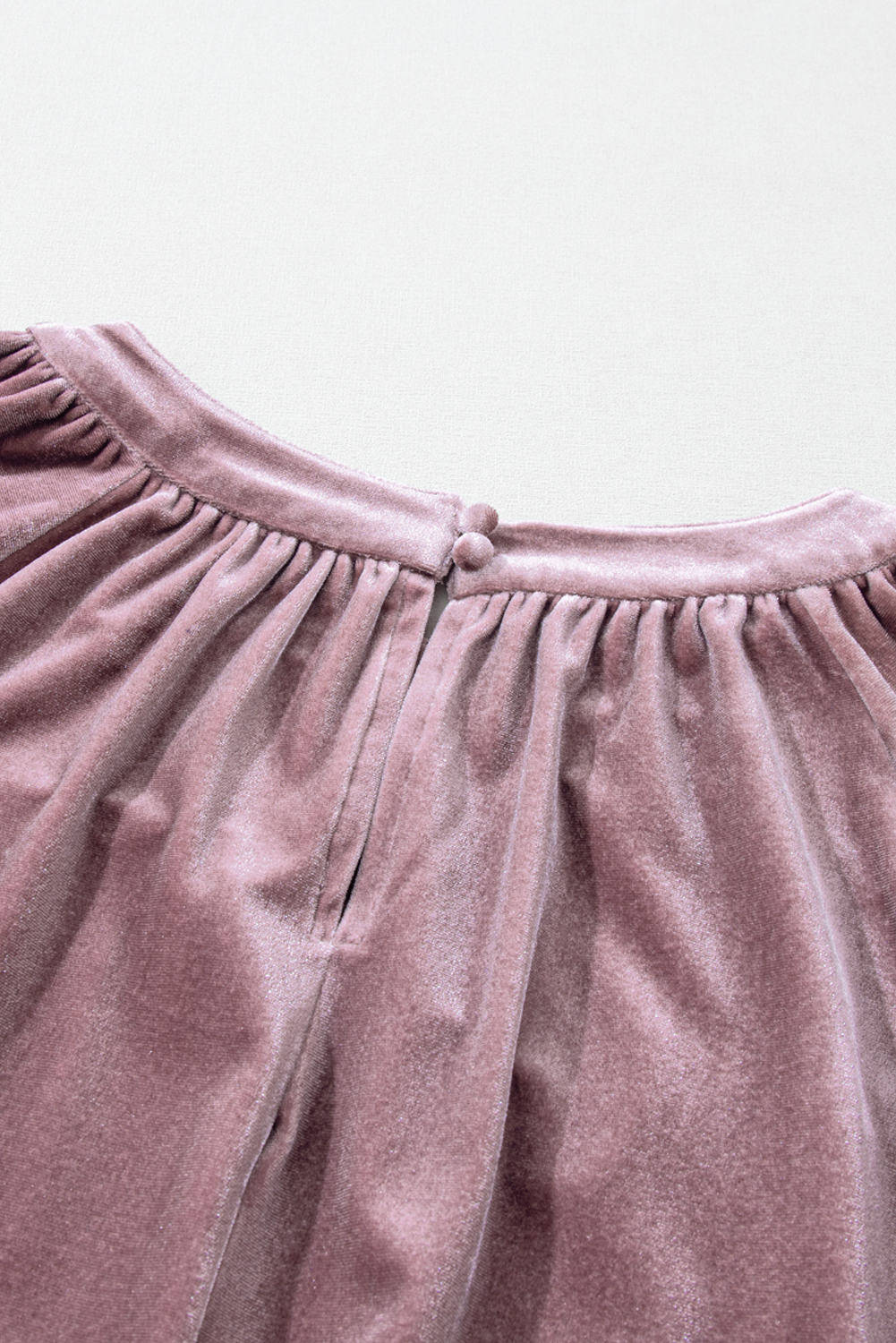 Rose Tan Button Keyhole Back Velvet Swing Top - Image 7